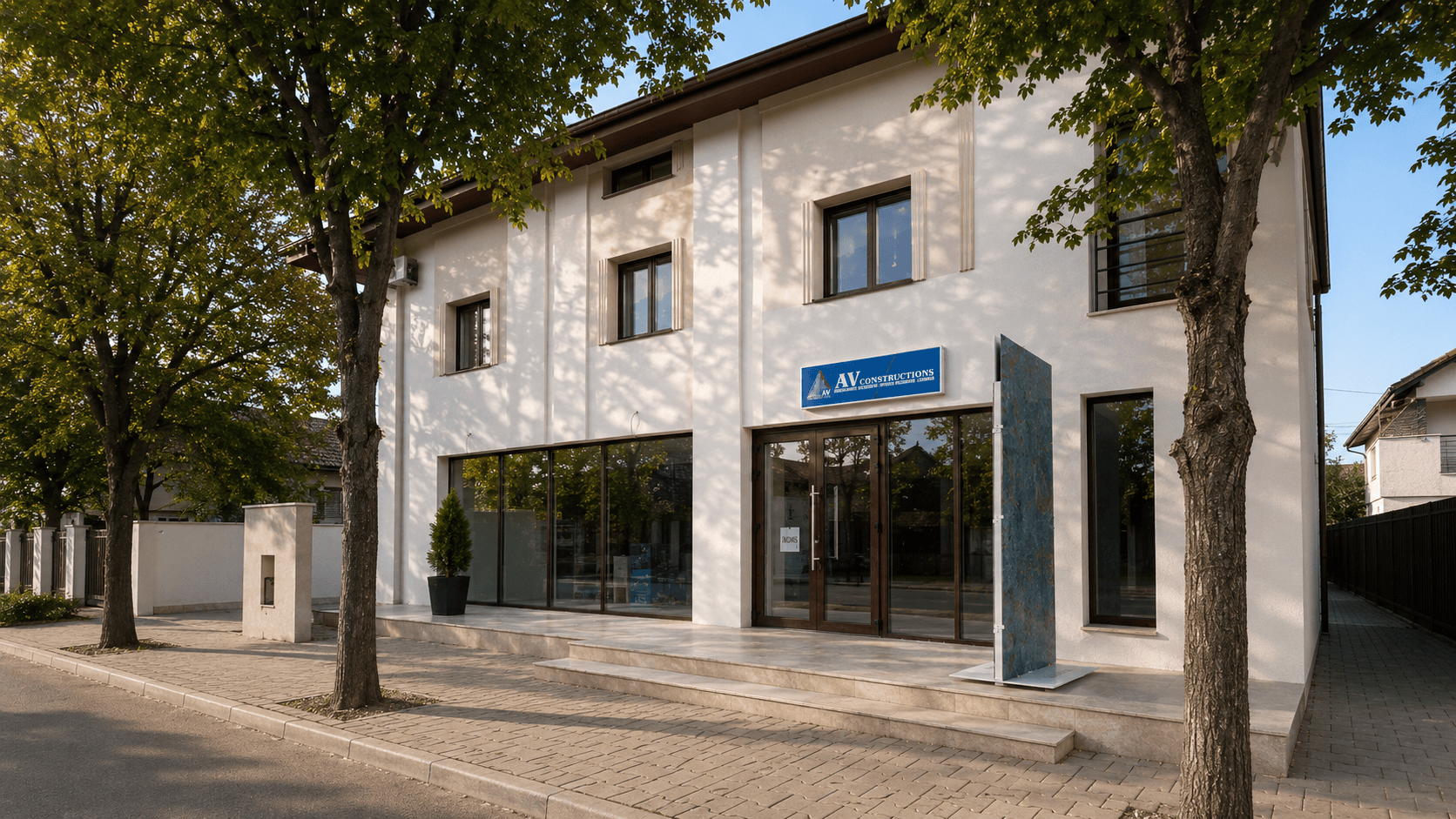 Fațada sediului AILIMEVASS CONSTRUCT din Bistrița